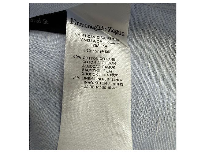 Ermenegildo Zegna Button-Down-Hemd aus hellblauer Baumwolle - Ansicht 5