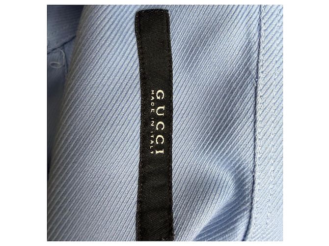 Gucci Button-Down-Hemd aus blauer Baumwolle - Ansicht 4