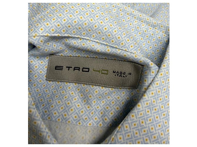 Camicia button-down Etro a fantasia in cotone azzurro Blu Blu chiaro - vista 4
