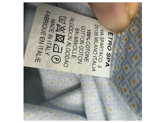 Camicia button-down Etro a fantasia in cotone azzurro Blu Blu chiaro - vista 5