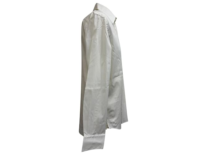 Camicia con bottoni Prada in cotone bianco Crudo - vista 2