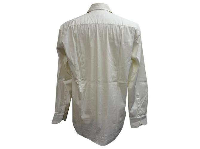 Camicia con bottoni Prada in cotone bianco Crudo - vista 3