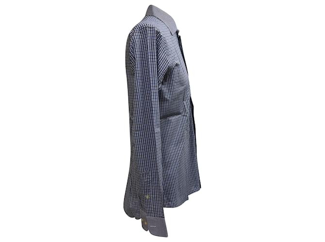 Camicia a quadri Etro in cotone blu - vista 2