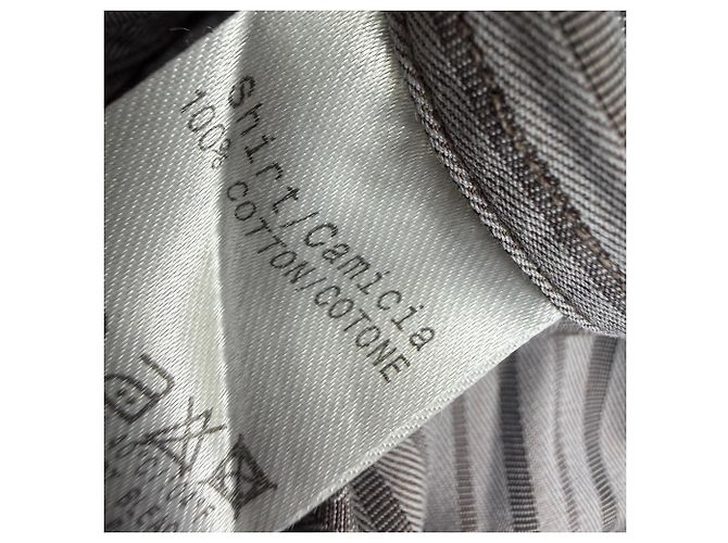 Camicia a righe con bottoni Gucci in cotone grigio - vista 5