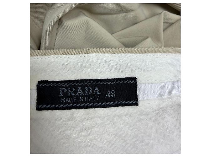 Prada gerade geschnittene Hose aus beigem Polyester - Ansicht 3