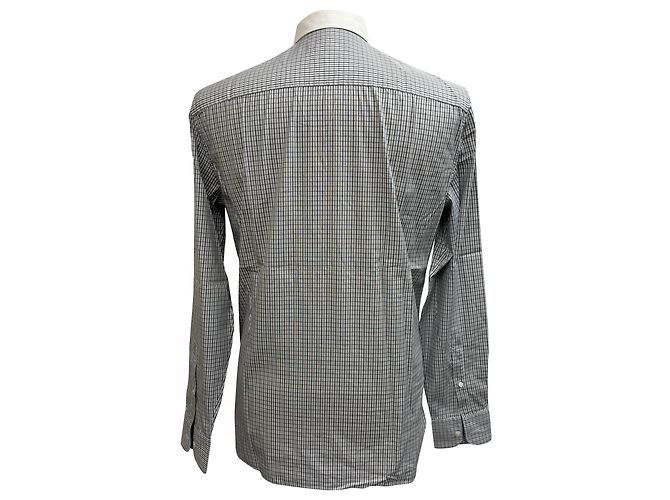 Ermenegildo Zegna Camicia button-down Z Zegna Silver Line con stampa a quadri in cotone nero e bianco - vista 3