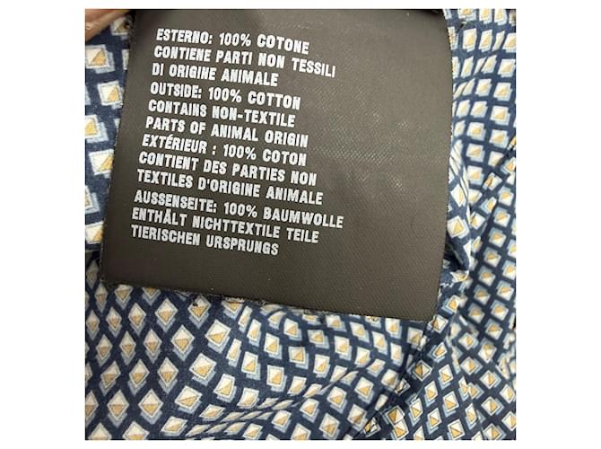 Prada gemusterte Button-Down-Hemd aus marineblauer Baumwolle - Ansicht 5