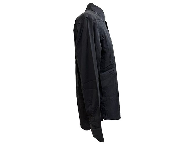 Prada Hemd mit Knöpfen aus schwarzer Baumwolle - Ansicht 2
