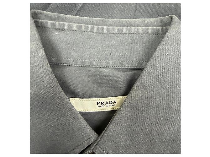 Prada Hemd mit Knöpfen aus schwarzer Baumwolle - Ansicht 4