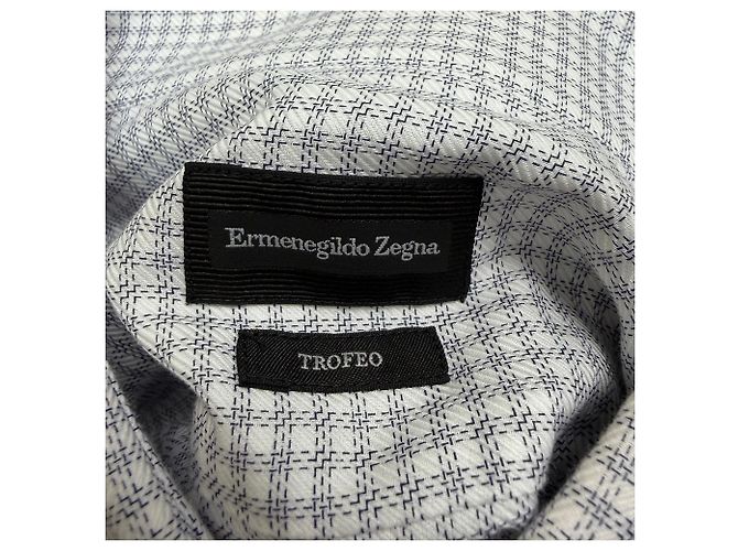Gemusterte Button-Down-Hemd aus weißer Baumwolle von Ermenegildo Zegna - Ansicht 4