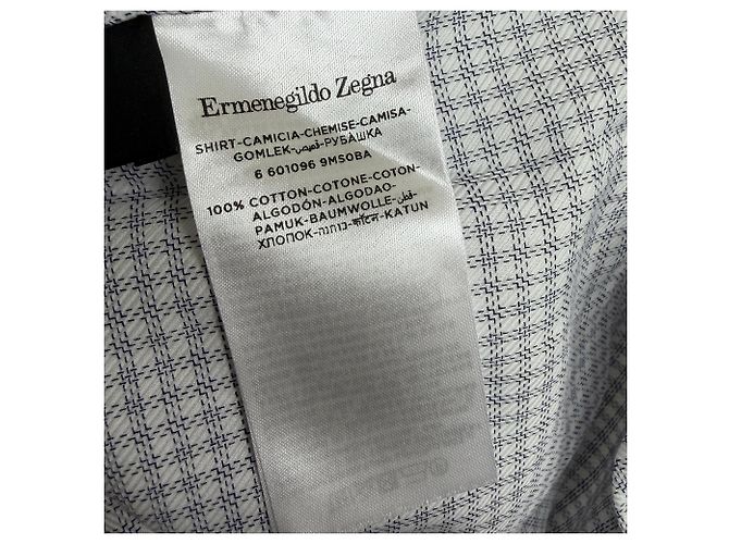 Gemusterte Button-Down-Hemd aus weißer Baumwolle von Ermenegildo Zegna - Ansicht 5