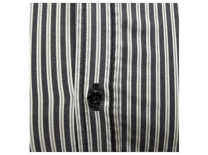 Camicia a righe con bottoni Gucci in cotone nero - vista 2