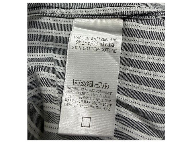 Camicia a righe con bottoni Gucci in cotone nero - vista 6