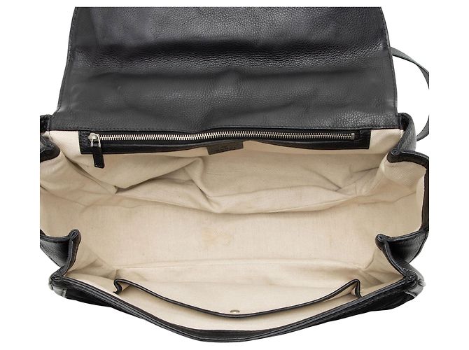 Bamboo Grande bolsa de couro neoprene com relevo GG da Gucci com tassel de bambu Preto - vista 7