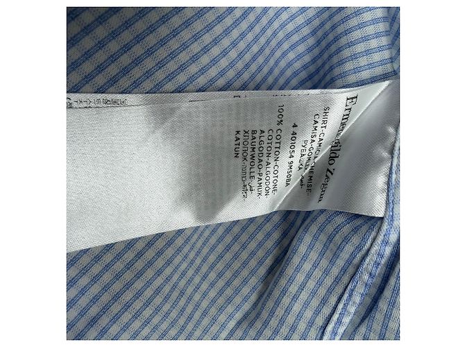 Camicia button-down in cotone blu Gingham Trofeo di Ermenegildo Zegna - vista 5