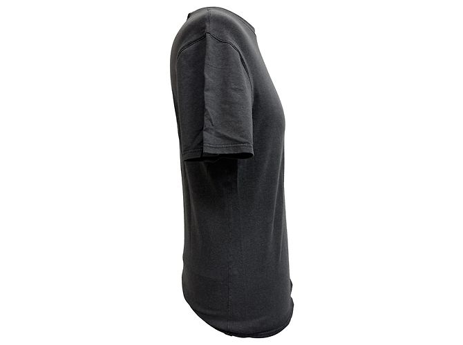 T-shirt a girocollo Prada in cotone grigio - vista 2