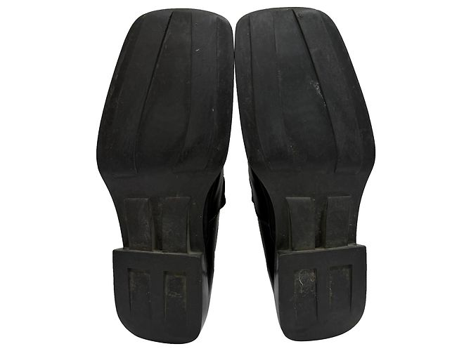 Mocassini a punta quadrata Prada in pelle nera Nero - vista 7