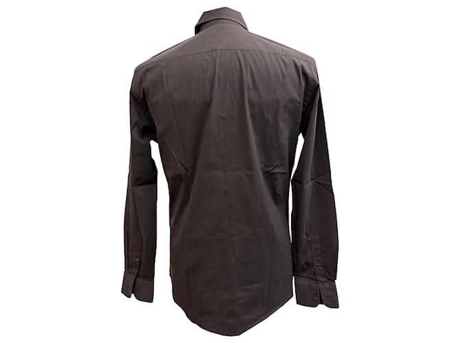 Camicia con bottoni Prada in cotone marrone Rosso - vista 3