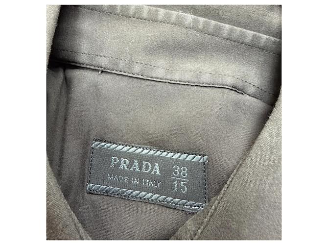 Camicia con bottoni Prada in cotone marrone Rosso - vista 4