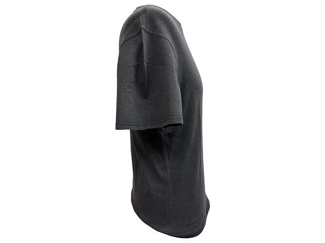 T-shirt a girocollo Prada in cotone grigio - vista 2