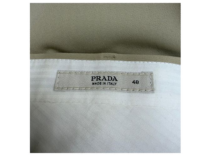 Pantalones rectos Prada en poliéster beige - vista 3
