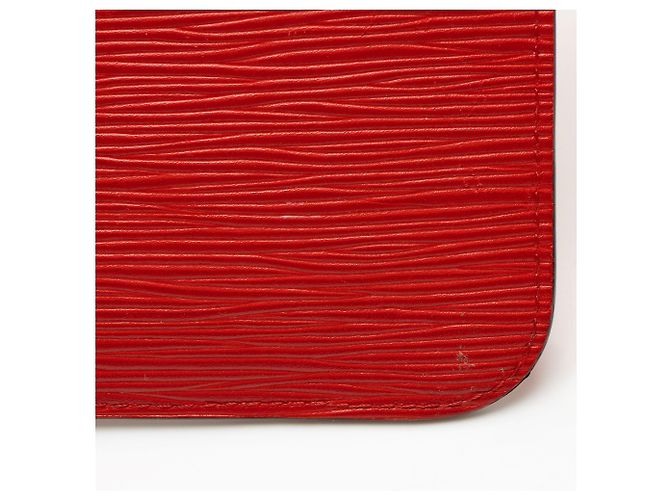 Pochette Neverfull MM in pelle Epi Louis Vuitton Rosso - vista 10