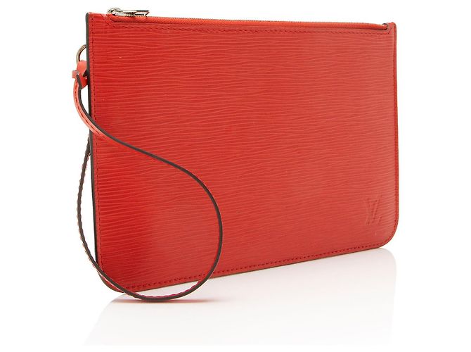Pochette Neverfull MM in pelle Epi Louis Vuitton Rosso - vista 2