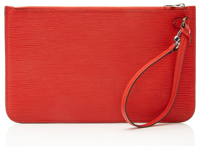 Pochette Neverfull MM in pelle Epi Louis Vuitton Rosso - vista 3