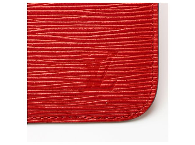 Pochette Neverfull MM in pelle Epi Louis Vuitton Rosso - vista 8