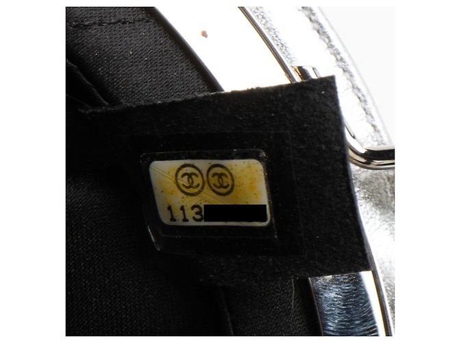 Gabrielle Chanel Metallic Lammleder Lackleder Doppelkreis Clutch Schwarz - Ansicht 5