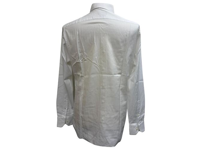 Camicia con bottoni Ermenegildo Zegna in cotone bianco - vista 3