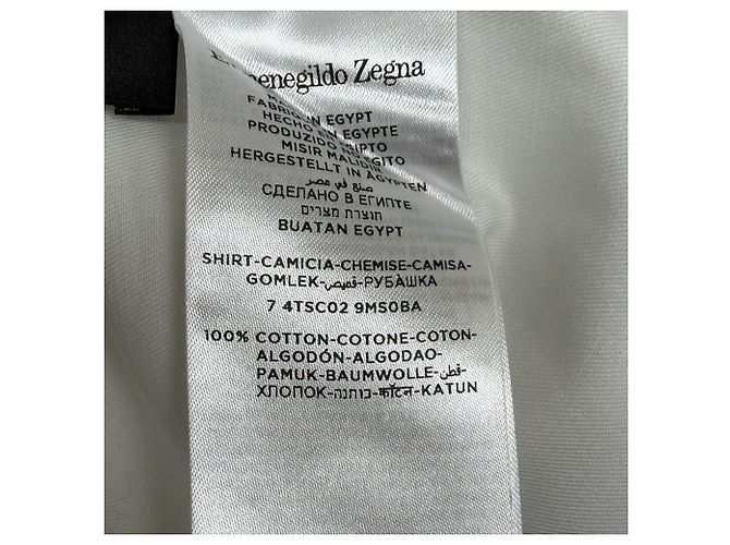 Camicia con bottoni Ermenegildo Zegna in cotone bianco - vista 4