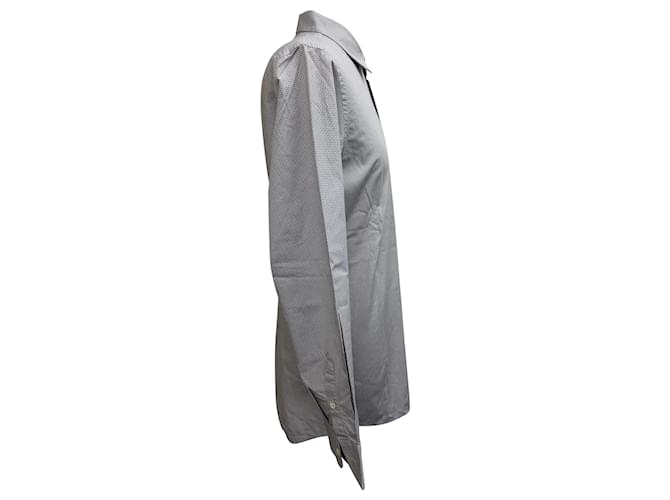 Camicia button-down Prada a fantasia in cotone multicolore Grigio - vista 2