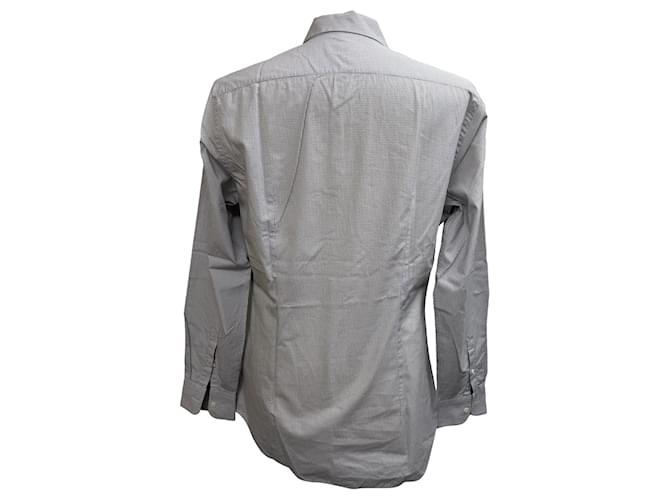 Camicia button-down Prada a fantasia in cotone multicolore Grigio - vista 3