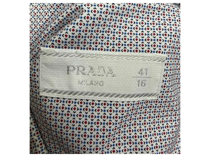 Camicia button-down Prada a fantasia in cotone multicolore Grigio - vista 5