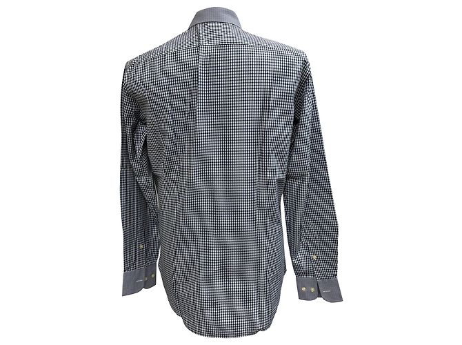 Etro gemusterte Hemd aus marineblauer Baumwolle - Ansicht 3