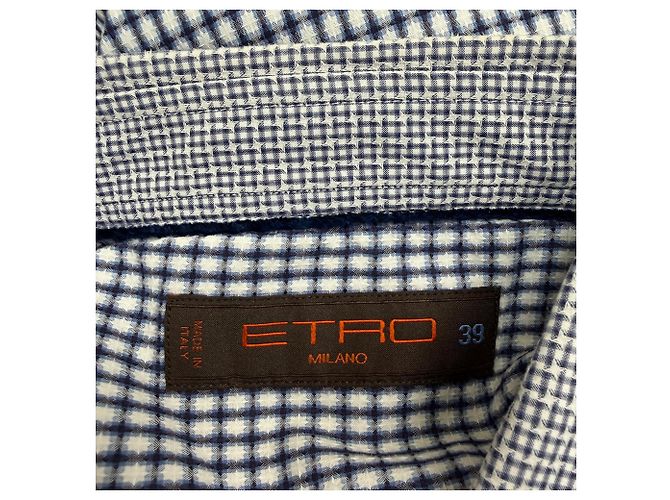 Etro gemusterte Hemd aus marineblauer Baumwolle - Ansicht 4