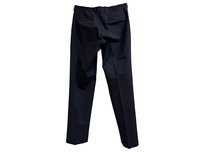 Prada gerade Hosen aus marineblauem Polyester - Ansicht 3