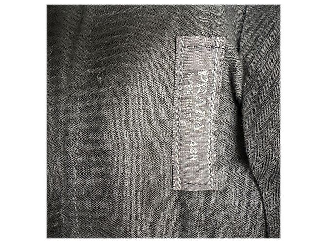 Prada gerade Hosen aus marineblauem Polyester - Ansicht 4