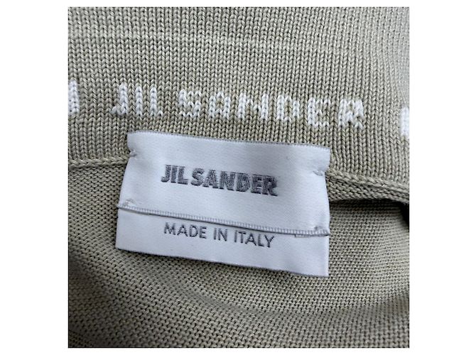 Polo de malha de algodão bege com mangas curtas da Jil Sander - vista 4