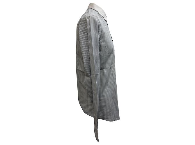 Ermenegildo Zegna Camisa de botones a rayas Z Zegna en algodón gris - vista 2