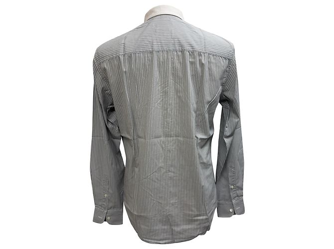 Ermenegildo Zegna Camisa de botones a rayas Z Zegna en algodón gris - vista 3