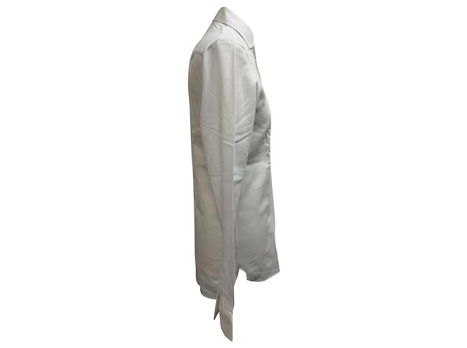 Ermenegildo Zegna Camicia button-down testurizzata Z Zegna in cotone bianco Crudo - vista 2