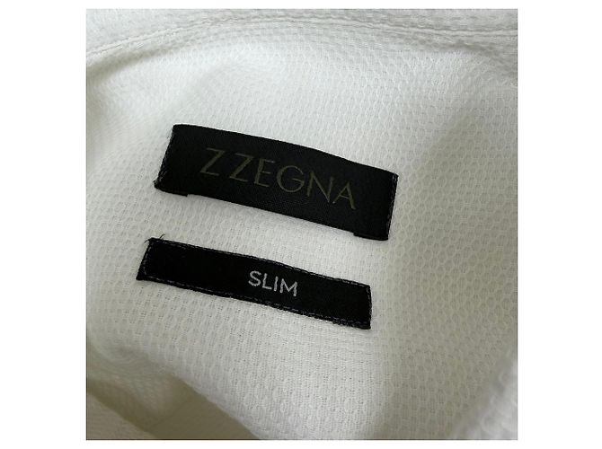 Ermenegildo Zegna Camicia button-down testurizzata Z Zegna in cotone bianco Crudo - vista 4