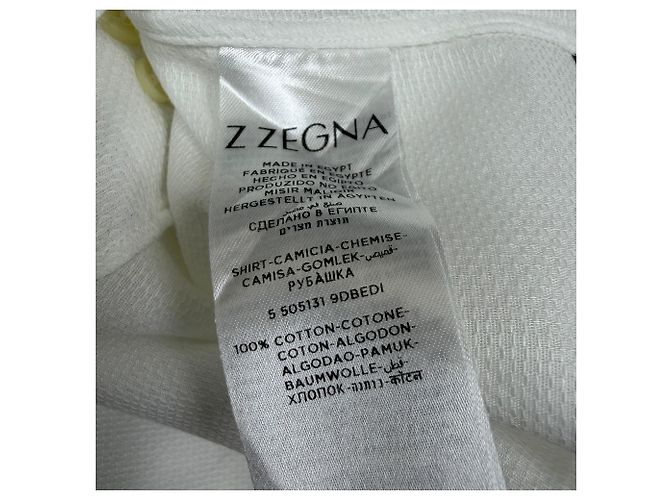Ermenegildo Zegna Camicia button-down testurizzata Z Zegna in cotone bianco Crudo - vista 5