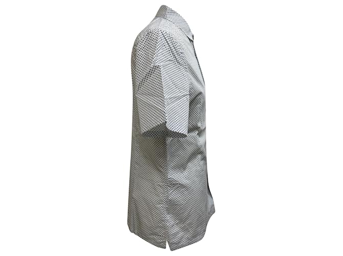 Prada gemusterte Button-Down-Hemd aus weißer Baumwolle - Ansicht 2