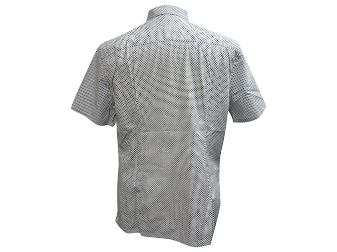 Prada gemusterte Button-Down-Hemd aus weißer Baumwolle - Ansicht 3
