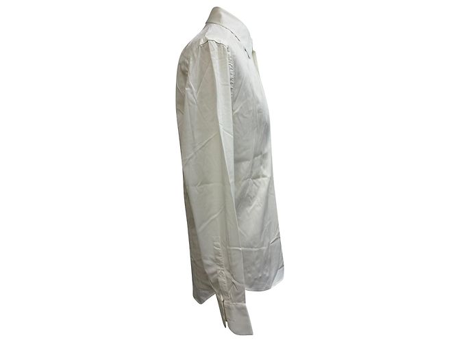 Camicia con bottoni Prada in cotone bianco Crudo - vista 2