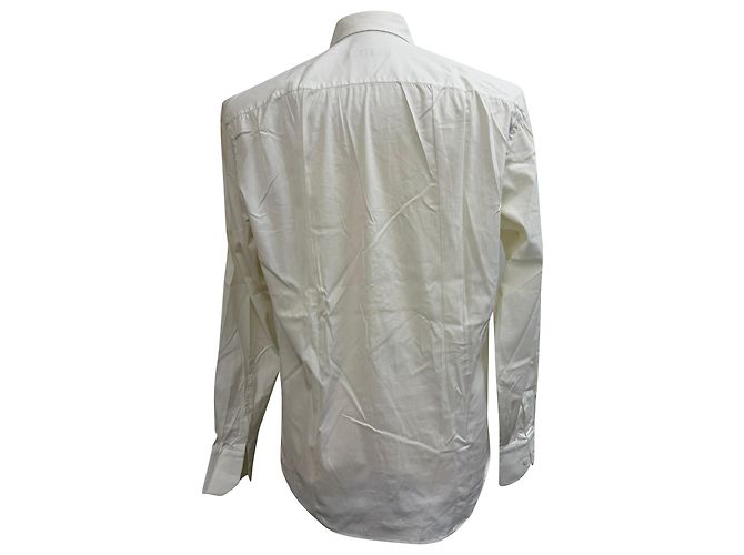 Camicia con bottoni Prada in cotone bianco Crudo - vista 3
