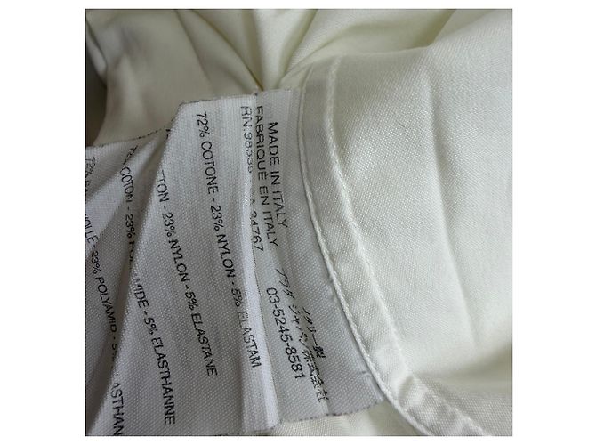 Camicia con bottoni Prada in cotone bianco Crudo - vista 5